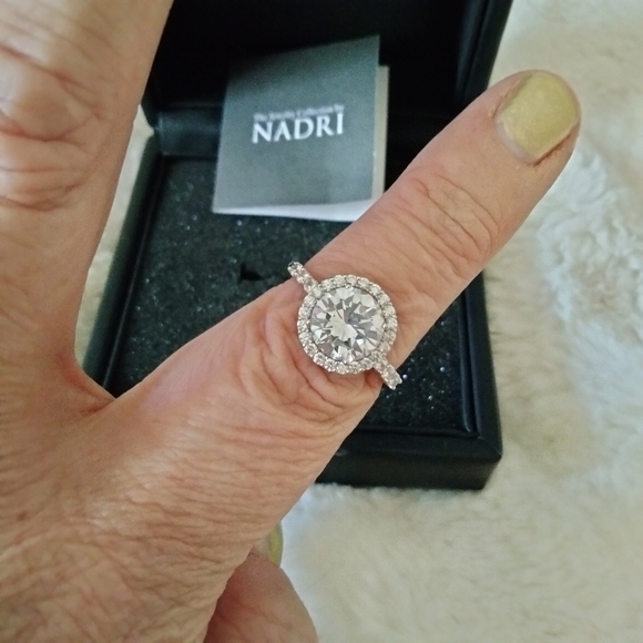NADRI HALO RODIUM PLATED RING #10 - Picture 6 of 11